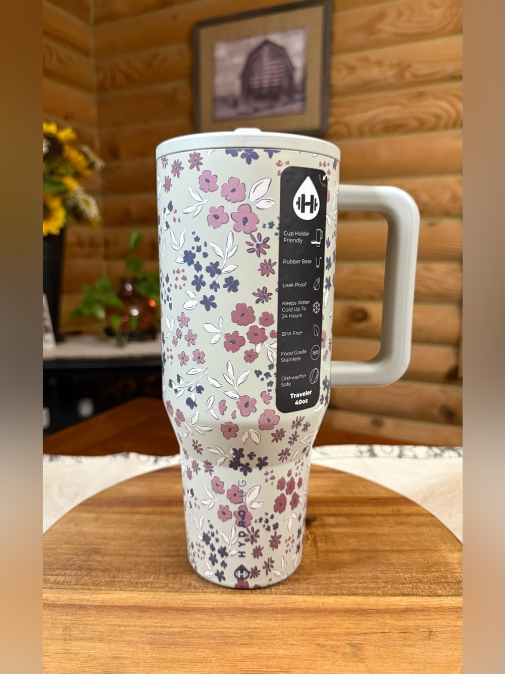 GARDEN FLOWERS HydroJug X Rylee & Cru 40oz Traveler Tumbler • LEAKPROOF